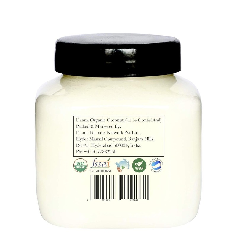 Daana Coconut Oil for Skin: USDA Organic, Extra Virgin, Cold