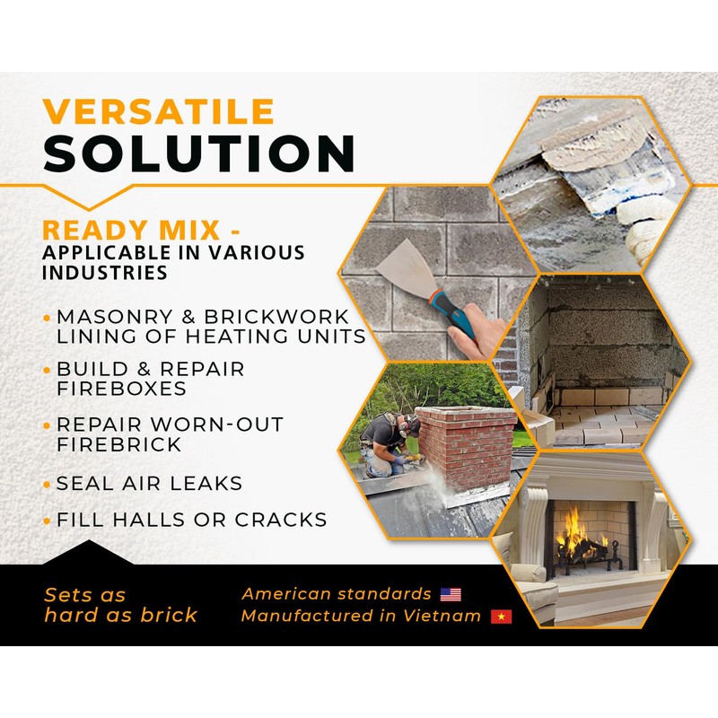 GIRtech Refractory Cement Mortar 5 LB 2400 Degree High Temp