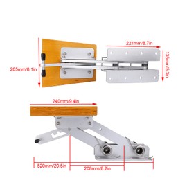 Outboard Motor Mount Duty Bracket for Auxiliary and Motors Fits Small to Medium Powerboats and Yachts with 4-Position Plate and Spring-Assisted