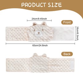 Baby Heat Belt, Red Bean Bag, Hot Compress, Microwavable, Relieves Abdominal Pain, Flatulence, Soothes Babies, Adjustable Velcro Closure, Cute Little Bear