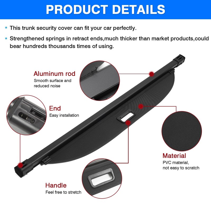 Powerty Cargo Cover for 2023-2025 2026 Kia Sportage Accessories, Canavas