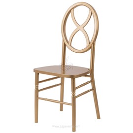 Commercial Seating Products Sandglass Gold Wood Chairs, 1-Pack