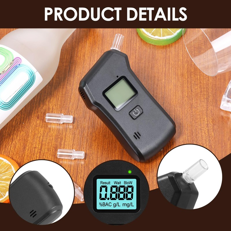 Professional Portable Alcohol Tester High Precision Digital Display Breath Alcohol