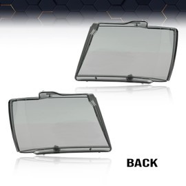 PIT66 Headlight Cover Compatible with Chevy Tahoe Suburban 1500 2007-2014/Fit Chevy Avalanche Suburban 2500 2007-2013 Left Driver and Right Passenger Side Smoky