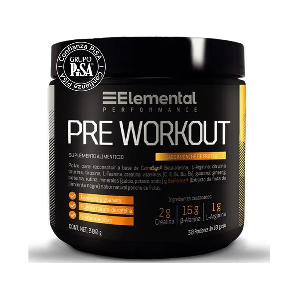 Elemental Performance, Pre-workout - Beta-alanina, L-Arginina, guaraná | 30 Porciones