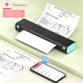 Phomemo Portable Wireless Legit A4 Bluetooth Thermal Printer for Travel Phomemo M08F LOT - Black