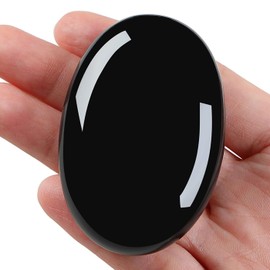 LAIDANLA 2.4" Black Obsidian Large Palm Stone Healing Crystals Natural Gemstones Calming Effects Energy Balancing Reiki Polished Worry Stone Cleansing Protection Anxiety Stress Relief Therapy 1PC