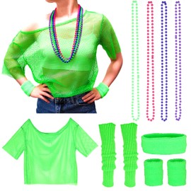 AN-WATTY 80s outfit women, 90s outfit women, aerobic outfit 80s women, 80s accessories, costume 80s women, 80s outfit, 90s outfit, costume 80s (pink)