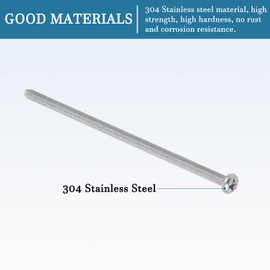 QUARKZMAN M3 Pan Phillips Screw Phillips Head x 60 Pieces Fastener Screws 304 Stainless Steel for Precision and Industrial Machines, Silver Tone 70 mm Length