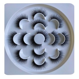 7 Pairs of 5D Mink False Eyelashes, Dramatic Volume and Length (Style 005)