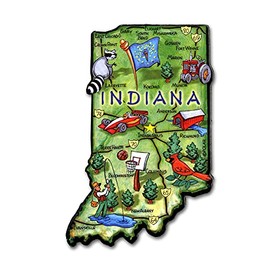 Indiana Artwood State Magnet Collectible Souvenir by Classic Magnets