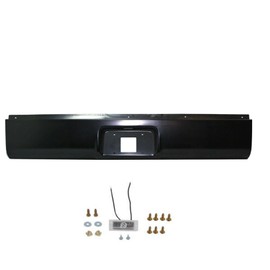 Rear Roll Pan Bumper with License Plate Pickup Trucks Steel Replacement for Chevy Silverado GMC Sierra 1500 1999-2006