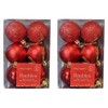Assorted Red Baubles 12 Pack | 5cm Diameter | Christmas