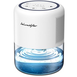 Windangel 44oz(1.3L) Small Dehumidifier for Home, Auto-Off Quiet Portable Dehumidifier with 3 Modes, 10 Color Lights, 4 Timer Settings for Bedroom Bathroom Closet (215 sq.ft)