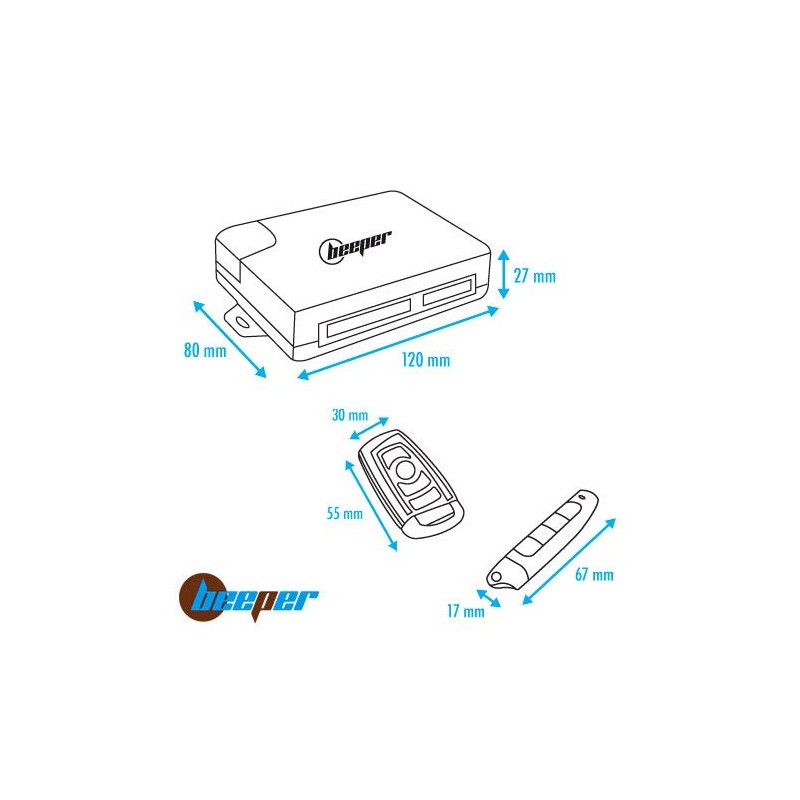 Beeper TSX2 Car Keyless Entry System with Remote Locking/Unlocking Central