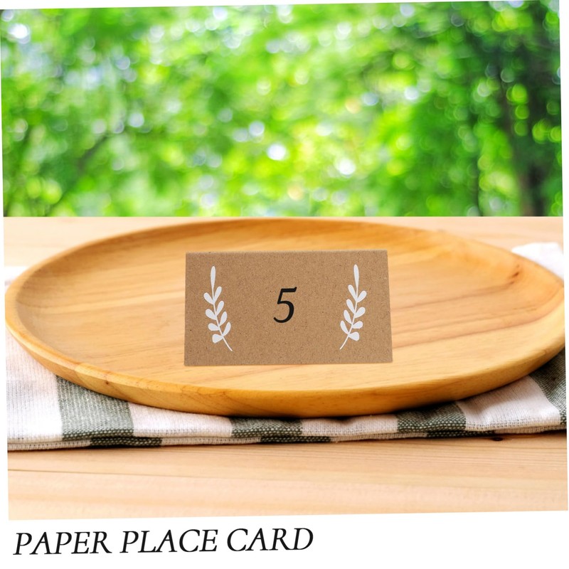 Operitacx 100pcs Table Seat Plate Cards Palm Leaf Design White