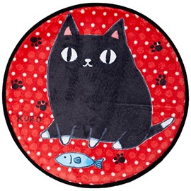 Ceramic Indigo Nyanya Cat 3 Brothers Seat Cushion kuro 23017