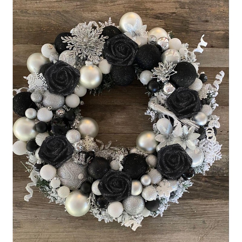 Uznaeoi Black Glitter Roses,50PCS Fake Roses 2.76" Foam Flowers Artificial