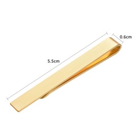Yoursfs Brushed Gold Tie Clips for Men Skinny Tie Clip Simple Business Gold Tie Bar For Father Husband Bridegroom