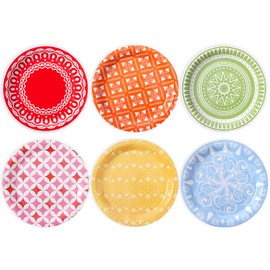 Tyzarglef Tyzarglef Colored Paper Plates for Party Supplies, 60 Count Multicolor Disposable Dessert Cake Plates for Birthday Baby Shower Cocktail Decorations 7 inch