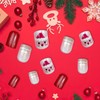 Christmas False Nails, 24 Pieces Christmas Red False Nails Set,