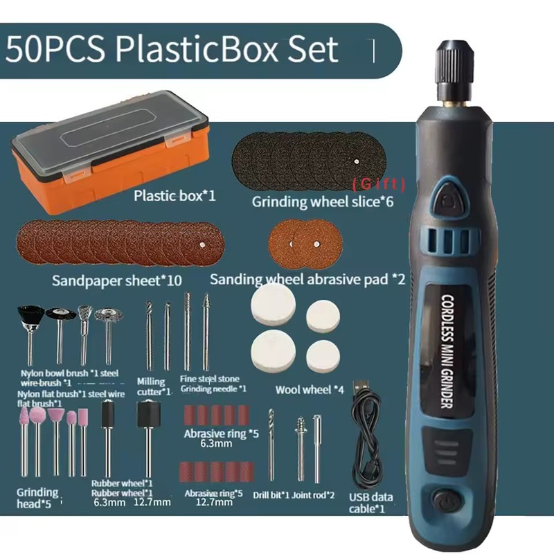 3.6V Cordless Mini Rotary Tool 3-Speed USB Rechargeable Grinder