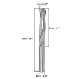 sourcing map Pack of 4 Carbide Twist Drill Bits 8 mm for Stainless Steel Copper Aluminium Zinc Alloy Iron