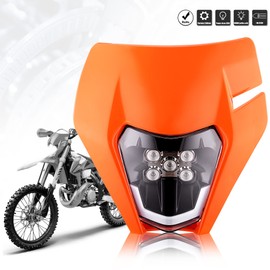 ABCRRSI - Kit de faros delanteros LED Dirtbike para motocicleta, universal para la mayoría de los faros delanteros de motocicleta, faros delanteros para ATV 50SX 250SX 250SX-F 300EXC 450EXC-F