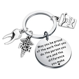 SEIRAA Dental Hygienist Gift Dentist Assistant Jewelry May You be Proud of the Work You Do Inspiration Gift Keychain (Dental Hygienist Keychain)