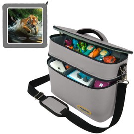 PUNALU Large Bag for Toniebox with Protective Film Suitable for Toniebox, Space for 68 Tonies, Set Toniebox Bag + Toniebox Sticker (Tiger)