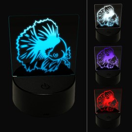 Sniggle Sloth Fancy Betta Fish 3D Illusion LED Night Light Sign Nightstand Desk Lamp