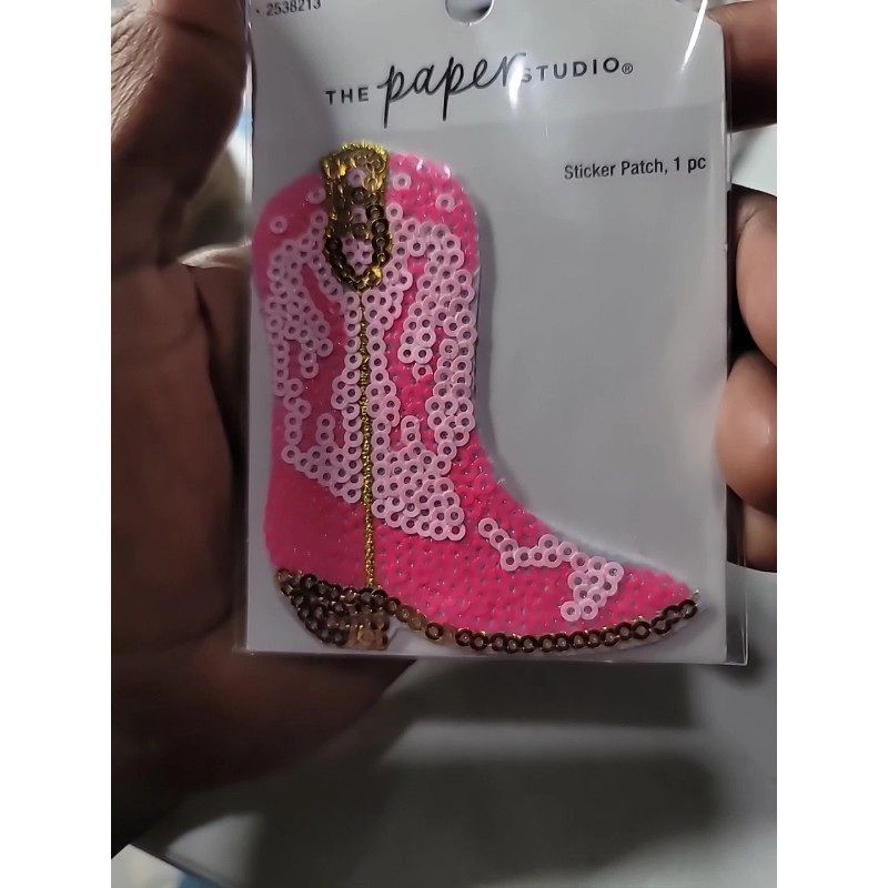 The Paper Studio Cowgirl Boot Sequin Sticker Dimensional Patch ST1