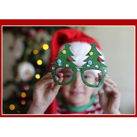 Losuya 12-teiliges Weihnachtsbrillenrahmen-Set für Weihnachtsmützen, Brillen für Weihnachtsfeiern, Urlaubsgeschenke