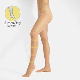 PIKY PACK 4 Pairs Support Tights, Sheer Travel Pantyhose, Medium Leg Support Tights 8 mm/Hg, 40 DEN, Made in Italy (UK, Alpha, XXL, Regular, Regular, Skin)