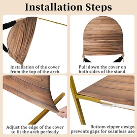 Party Village 7.2ft Brown Rustic Wood Plank Pattern Spandex Fitted Wedding Arch Covers for Round Top Chiara Backdrop Stands - 7.2ft*4ft