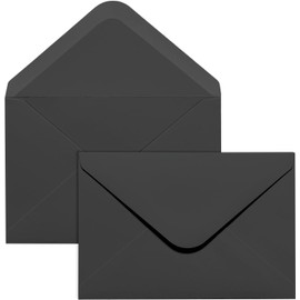 Packpal 50PACK 5x7 Envelopes for Invitations, Black A7 Envelopes, Perfect Size for Wedding, Graduation, RSVP Cards,Gummed V Flag