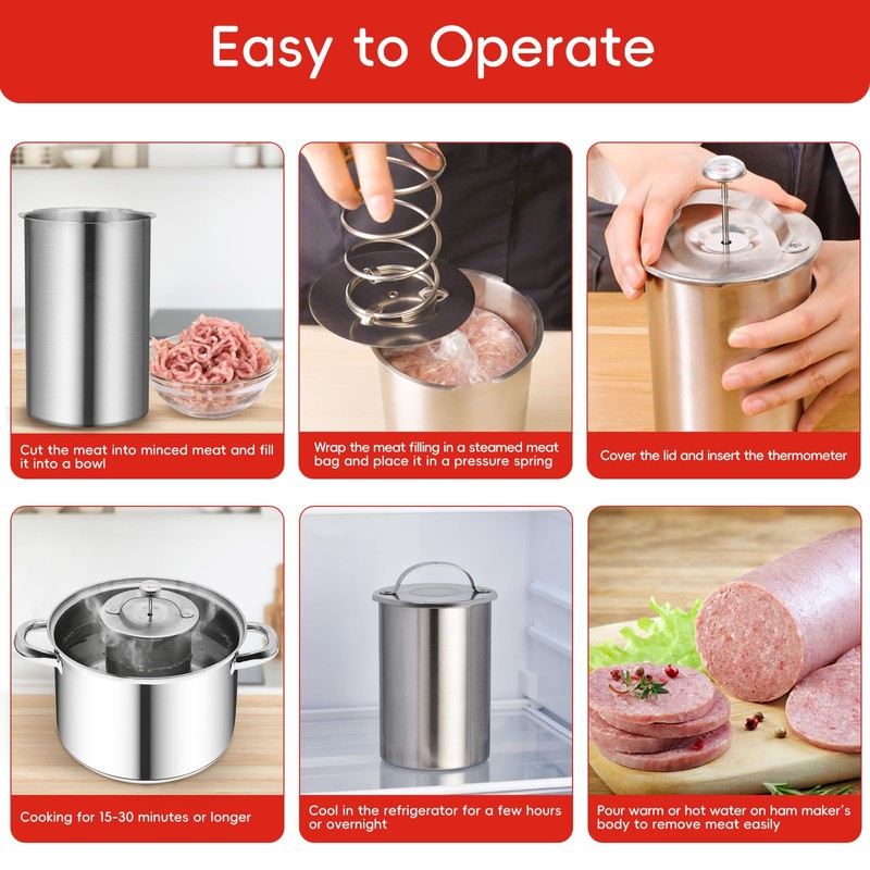 MASTER FENG Meat Press Mold for Deli Meats Stainless Steel