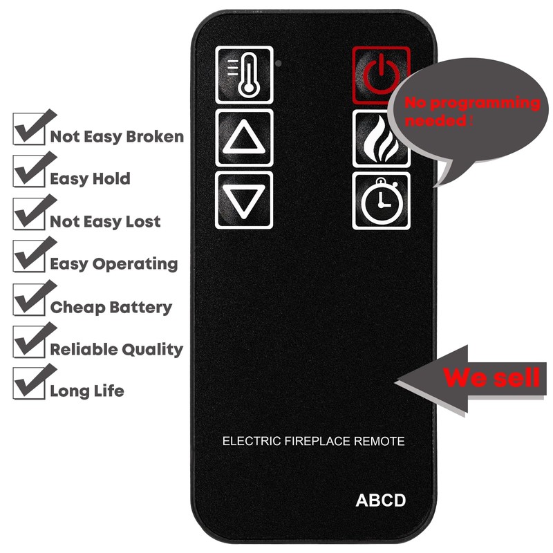 XINJISHIMIN Replacement Remote Control for Della SF103-23G 050-HA-50099 Electric Fireplace