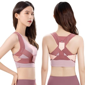 Corrector de Postura Mujer, Faja para Postura de Espalda Invisible con Soporte Lumbar, Enderezador de Espalda, Transpirable,Talla Asjustable Espalda Anti-Joroba Y Alivio Del Dolor de Cuello, Cintura