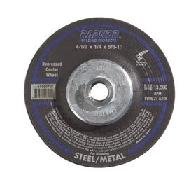 Radnor Wheel Grinding 4 1/2"X 1/4"X 5/8"-11 27 A24R Aluminum Oxide 13580-1 Box of 20