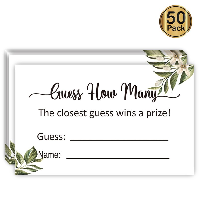 KONKAVA Guess How Many Game Cards, Baby Shower Game Cards