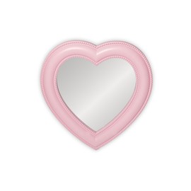 dbfdpsey Magnetic Locker Mirror, 6.9"x7.3" Heart Magnetic Mirror for School Locker, Locker Accessories Magnetic Makeup Mirror for Girls Bathroom Fridge Office Cabinet Gym Locker (Pink)