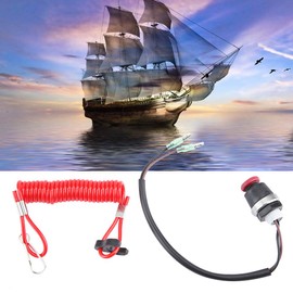 Kill Tether Safety Lead, Outboard Motor Kill Switch Safety Lead Cable for Marine Tohatsu Kill Stop Switch & Safety Lead Lanyard