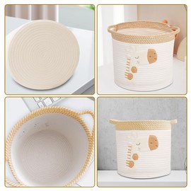 Grillix Children's Cotton Storage Basket, Storage Basket for Babies, Children, Toy Basket, Gifts for Shelves, Bathroom, Changing Table Organiser (Giraffe)