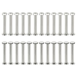 PATIKIL 24 Sets Chicago Screws, 3x25mm(DxH) Chicago Screws Phillips Binding Post Screw Bolts Leather Rivets 304 Stainless Steel Fasteners for Leather Belt Scrapbook Photo Albums, Silver