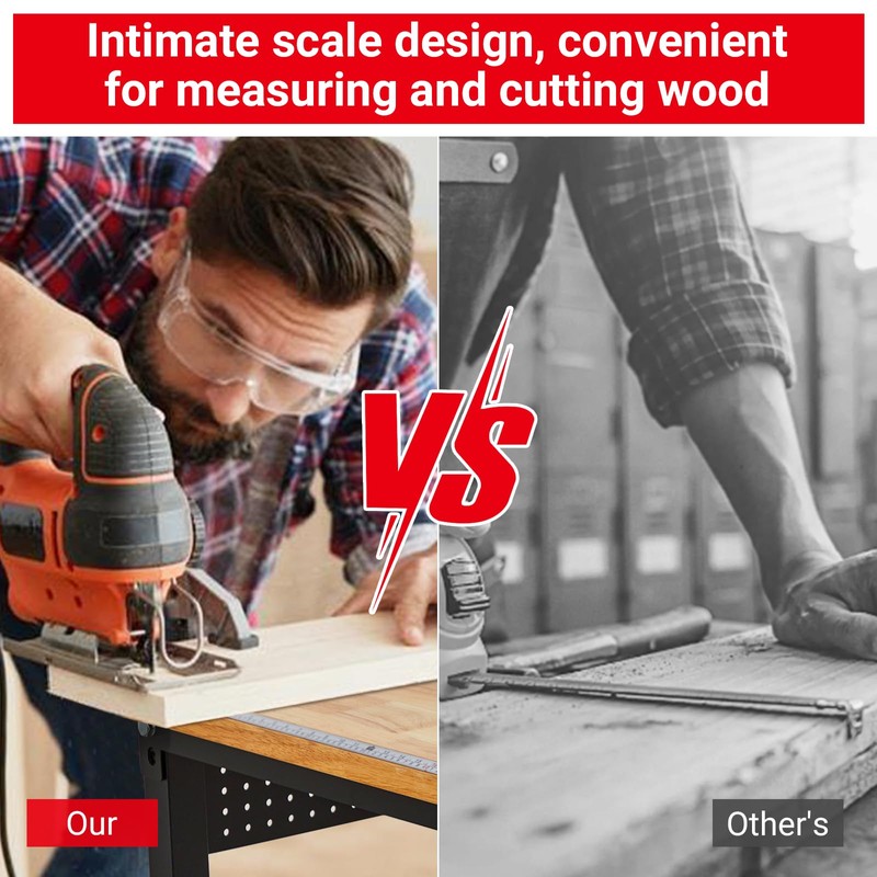 GarveeTech Workbench, 48" x 24" Adjustable Workbench with Power Outlet,