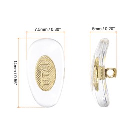 HARFINGTON 6 Pairs Eyeglass Nose Pad 5mm Thickness PVC Anti-Slip Glasses Nose Grips Titanium Logo Glasses Nose Pads for Plastic Frames Glasses Sunglasses, Silver