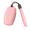 Leather Key Fob Cover with Keychain for Ford Explorer Fusion