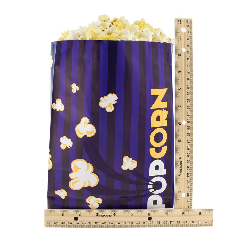 Snappy Flat Bottom Theater Popcorn Bags, 170 oz, 25 Count