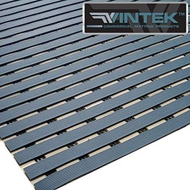 VinTread Mat Vinyl Wet Area Floor Matting for Swimming Pool Shower Sauna SPA Bath Tub Bath Splash Matting Water Drain Wet Flooring Anti-Slip Indoor/Outdoor by VinTek (3' x 6', Blue)